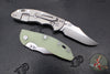 Hinderer XM-18 3.5"- NON FLIPPER- Bowie Edge- Bead Blast Titanium And Various G-10 Scale- Stonewash Finished Magnacut Blade