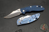 Hinderer XM-18 3.5"- NON FLIPPER- Bowie Edge- Blue Bead Blast Titanium And Various G-10 Scales- Stonewash Finished Magnacut Blade