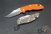 Hinderer XM-18 3.5"- NON FLIPPER- Bowie Edge- Bronze Bead Blast Titanium And Various G-10 Scales- Stonewash Finished Magnacut Blade