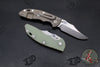 Hinderer XM-18 3.5"- NON FLIPPER- Bowie Edge- Bronze Bead Blast Titanium And Various G-10 Scales- Stonewash Finished Magnacut Blade