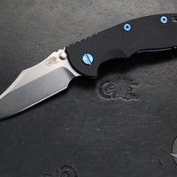 Hinderer XM-18 3.5"- NON FLIPPER- Bowie Edge- Assembly Special- Special Anodized- Stonewash Blue Ti And Smooth Black G-10- Blue Ti Hardware- Stonewash Finished S45VN Steel Blade