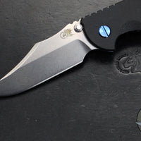 Hinderer XM-18 3.5"- NON FLIPPER- Bowie Edge- Assembly Special- Special Anodized- Stonewash Blue Ti And Smooth Black G-10- Blue Ti Hardware- Stonewash Finished S45VN Steel Blade