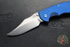 Hinderer XM-18 3.5"- NON FLIPPER- Bowie Edge- Assembly Special- Double Anodized- Stonewash Bronze/Blue Ti And Smooth BlueBlack G-10- Blue Ti Hardware- Stonewash Finished S45VN Steel Blade