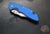 Hinderer XM-18 3.5"- NON FLIPPER- Bowie Edge- Assembly Special- Double Anodized- Stonewash Bronze/Blue Ti And Smooth BlueBlack G-10- Blue Ti Hardware- Stonewash Finished S45VN Steel Blade