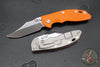 Hinderer XM-18 3.5"- NON FLIPPER- Bowie Edge- Bead Blast Titanium And Various G-10 Scale- Stonewash Finished Magnacut Blade