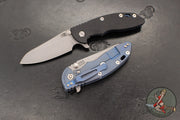 Hinderer XM-18 3.5"- Sheepsfoot- Battle Blue Titanium Handle- Various G-10 Scales- Working Finish S45VN Steel Blade