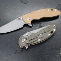 Hinderer XM-18 3.5"- Sheepsfoot- Battle Bronze Finished Titanium Handle- Various G-10- Working Finish S45VN Steel Blade