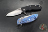 Hinderer XM-18 3.5"- Sheepsfoot- Stonewash Blue Finished Titanium Handle- Various G-10 Handle Scale- Stonewash S45VN Steel Blade