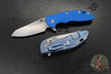 Hinderer XM-18 3.5"- Sheepsfoot- Stonewash Blue Finished Titanium Handle- Various G-10 Handle Scale- Stonewash S45VN Steel Blade