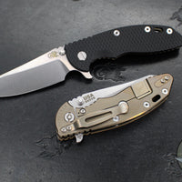 Hinderer XM-18 3.5"- Sheepsfoot- Stonewash Bronze Finished Titanium Handle- Various G-10 Scales- Stonewash S45VN Steel Blade