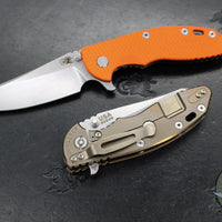 Hinderer XM-18 3.5"- Sheepsfoot- Stonewash Bronze Finished Titanium Handle- Various G-10 Scales- Stonewash S45VN Steel Blade