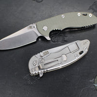 Hinderer XM-18 3.5"- Sheepsfoot- Stonewash Finished Titanium Handle- Various G-10- Stonewash S45VN Steel Blade