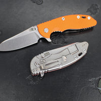 Hinderer XM-18 3.5"- Sheepsfoot- Stonewash Finished Titanium Handle- Various G-10- Stonewash S45VN Steel Blade