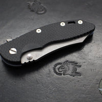 Hinderer XM-18 3.5"- Skinner Edge-Battle Blue Finished Ti And Black G-10- Working Finish Blade- S45VN