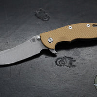 Hinderer XM-18 3.5"- Skinner Edge-Working Finish Ti And Coyote G-10- Working Finish Blade- S45VN
