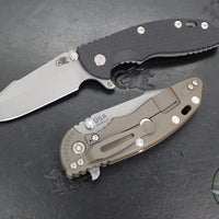 Hinderer XM-18 3.5"- Skinny Harpoon Spanto- Battle Bronze Titanium And Various G-10 Handles- Working Finish Magnacut Steel Blade