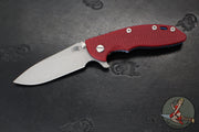 Hinderer XM-18 3.5"- Skinny Slicer- Hollow Grind- Battle Blue Finished Titanium And Various G-10 Handles- Working Finish Magnacut Steel Blade