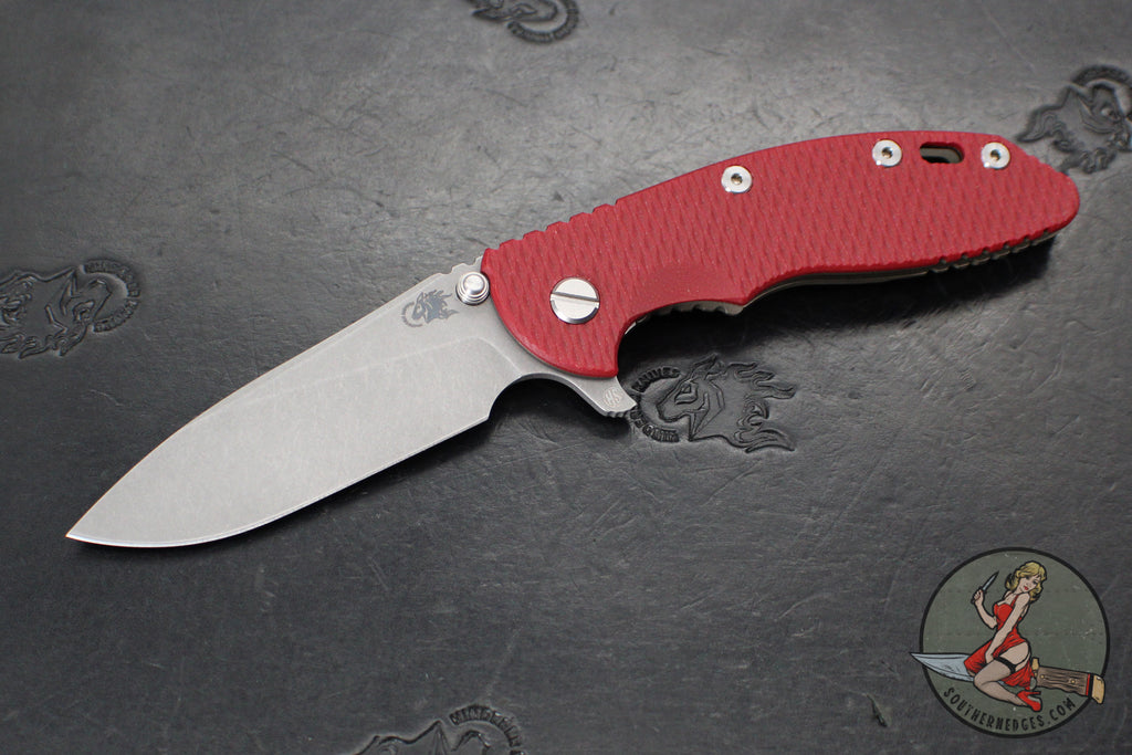 Hinderer XM-18 3.5"- Skinny Slicer- Hollow Grind- Battle Bronze Finished Titanium And Various G-10 Handles- Working Finish Magnacut Steel Blade