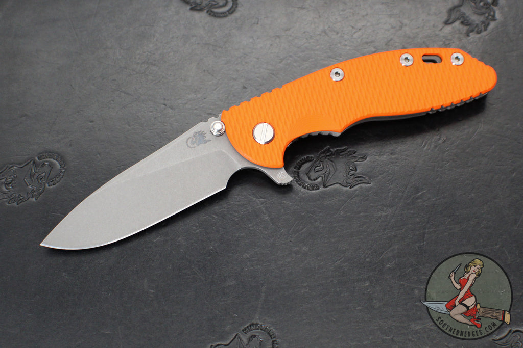 Hinderer XM-18 3.5"- Skinny Slicer- Hollow Grind- Working Finish Titanium And Various G-10 Handles- Working Finish Magnacut Steel Blade
