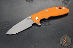 Hinderer XM-18 3.5"- Skinny Slicer- Hollow Grind- Working Finish Titanium And Various G-10 Handles- Working Finish Magnacut Steel Blade