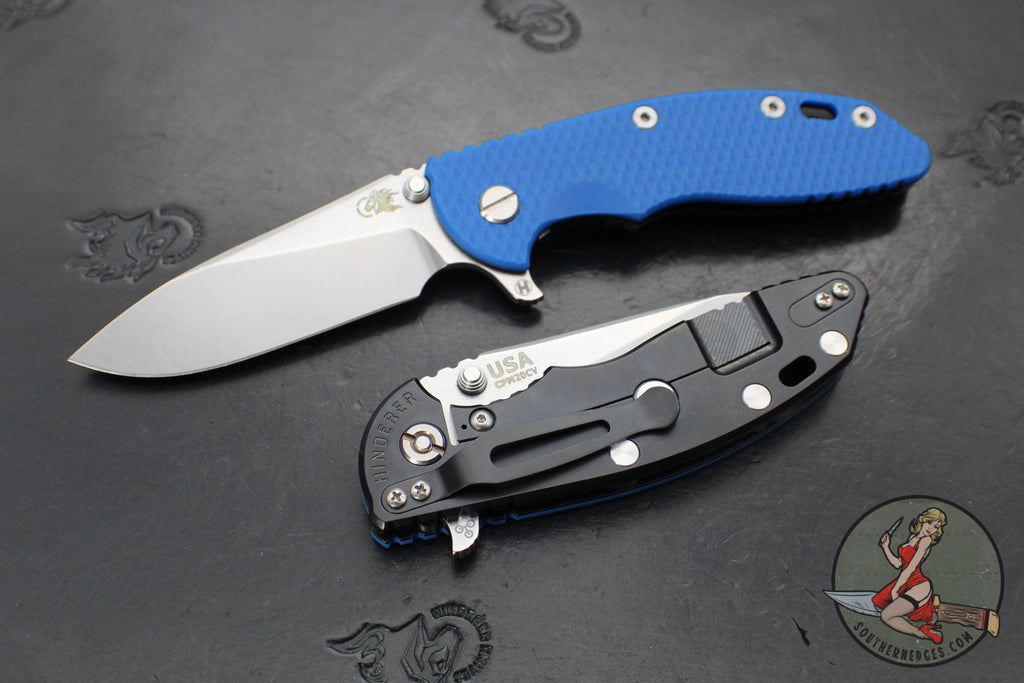 Hinderer XM-18 3.5"- Slicer Edge- Hollow Grind- Stonewash DLC Titanium and Various G-10 Scales- Stonewashed 20CV Blade