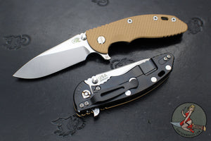Hinderer XM-18 3.5"- Slicer Edge- Hollow Grind- Stonewash DLC Titanium and Various G-10 Scales- Stonewashed 20CV Blade