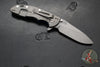 Hinderer XM-18 3.5"- Slicer Edge- Hollow Grind- Working Finish Titanium and Blue G-10- Working Finish S45VN Blade
