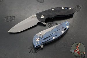Hinderer XM-18 3.5"- Spanto Edge- Battle Blue Ti And Various G-10 Handles- Working Finish Blade