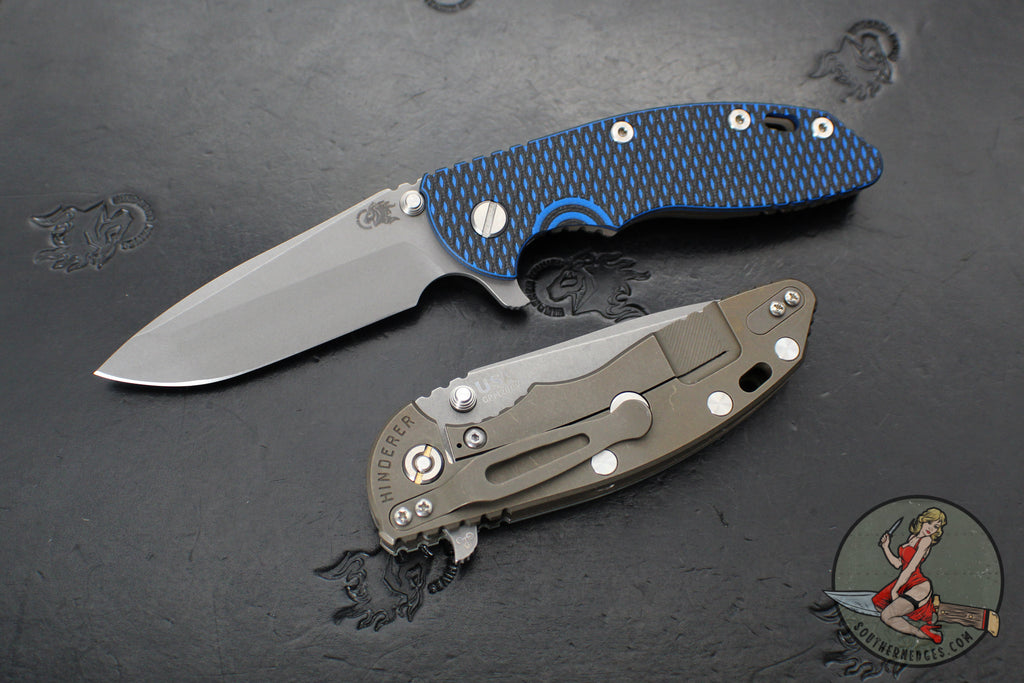 Hinderer XM-18 3.5"- Spanto Edge- Battle Bronze Ti And Various G-10 Handles- Working Finish Blade
