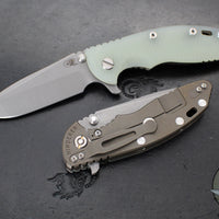 Hinderer XM-18 3.5"- Spanto Edge- Battle Bronze Ti And Various G-10 Handles- Working Finish Blade