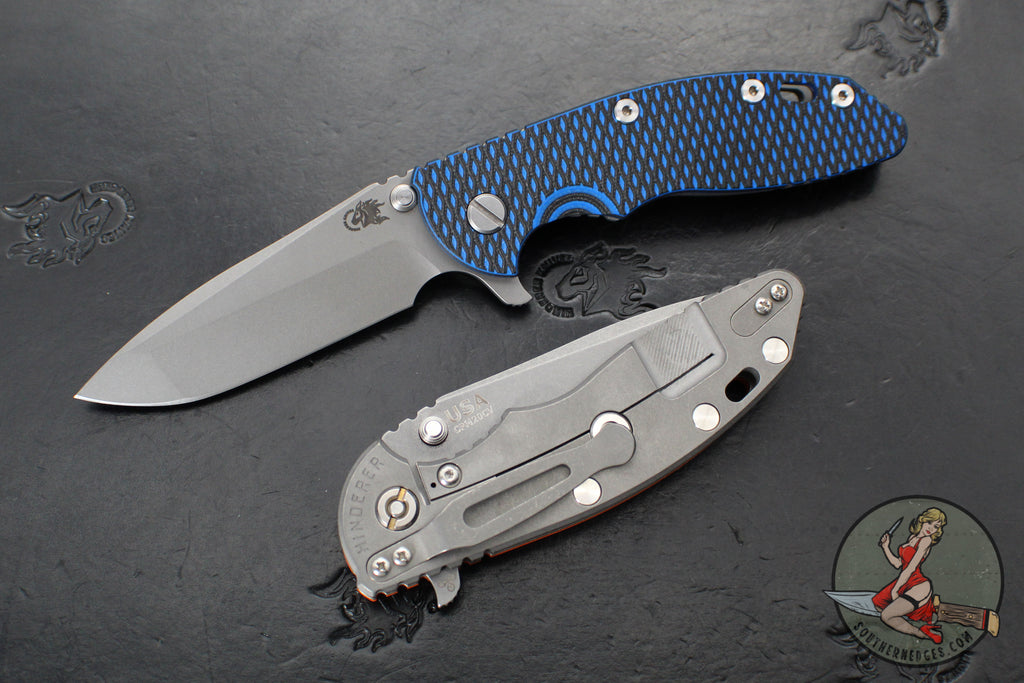 Hinderer XM-18 3.5"- Spanto Edge- Working Finish Ti And Various G-10 Handles- Working Finish Blade