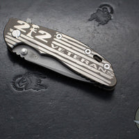 Hinderer XM-18 3.5"- SPECIAL VETERAN'S DAY 2022- Spearpoint Edge- Battle Bronze Finished Handle- Working Finish Blade