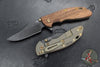 Hinderer XM-24 4.0"- Vintage Series- Serialized- Skinny Bowie Edge- Working Finish Titanium- Smooth Walnut Handles- Black Finished 1095 Tool Steel Blade
