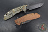 Hinderer XM-24 4.0"- Vintage Series- Serialized- Skinny Bowie Edge- Working Finish Titanium- Smooth Walnut Handles- Black Finished 1095 Tool Steel Blade