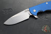 Hinderer XM-24 4.0"- Slicer Edge- Hollow Grind- Stonewash Ti And BlueBlack G-10 Handle- Stonewash Finish S45VN Blade