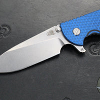 Hinderer XM-24 4.0"- Slicer Edge- Hollow Grind- Stonewash Ti And BlueBlack G-10 Handle- Stonewash Finish S45VN Blade