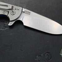 Hinderer XM-24 4.0"- Slicer Edge- Hollow Grind- Stonewash Ti And BlueBlack G-10 Handle- Stonewash Finish S45VN Blade