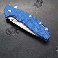 Hinderer XM-24 4.0"- Slicer Edge- Hollow Grind- Stonewash Ti And BlueBlack G-10 Handle- Stonewash Finish S45VN Blade