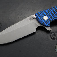 Hinderer XM-24 4.0"- Spearpoint- Battle Blue Ti And BlueBlack G-10 Handle- Working Finish S45VN Blade