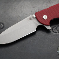 Hinderer XM-24 4.0"- Spearpoint- Battle Blue Ti And Red G-10 Handle- Working Finish S45VN Blade