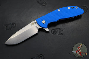 Hinderer XM-24 4.0"- Spearpoint- Stonewash Blue Ti And Blue G-10 Handle- Stonewash Finish S45VN Blade