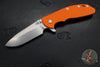 Hinderer XM-24 4.0"- Spearpoint- Stonewash Blue Ti And Orange G-10 Handle- Stonewash Finish S45VN Blade