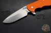 Hinderer XM-24 4.0"- Spearpoint- Stonewash Blue Ti And Orange G-10 Handle- Stonewash Finish S45VN Blade