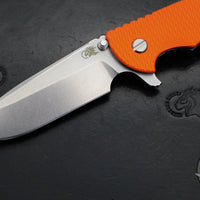 Hinderer XM-24 4.0"- Spearpoint- Stonewash Blue Ti And Orange G-10 Handle- Stonewash Finish S45VN Blade