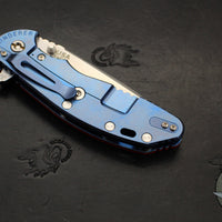 Hinderer XM-24 4.0"- Spearpoint- Stonewash Blue Ti And Orange G-10 Handle- Stonewash Finish S45VN Blade