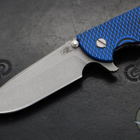 Hinderer XM-24 4.0"- Spearpoint- Working Finish Ti And BlueBlack G-10 Handle- Working Finish S45VN Blade