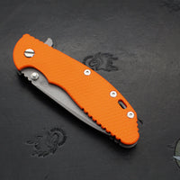 Hinderer XM-24 4.0"- Spearpoint- Working Finish Ti And Orange G-10 Handle- Working Finish S45VN Blade