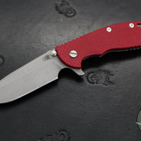 Hinderer XM-24 4.0"- Spearpoint- Working Finish Ti And Red G-10 Handle- Working Finish S45VN Blade