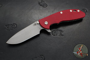 Hinderer XM-24 4.0"- Spearpoint- Working Finish Ti And Red G-10 Handle- Working Finish S45VN Blade