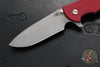 Hinderer XM-24 4.0"- Spearpoint- Working Finish Ti And Red G-10 Handle- Working Finish S45VN Blade